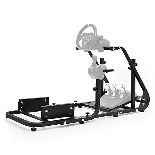 Marada Racing Cockpit Frame Suitable for G25 G27 G29 G920 Without Wheels Pedals and Real Racing Seat Driving Simulator Cockpit with Capacity 220LBS
