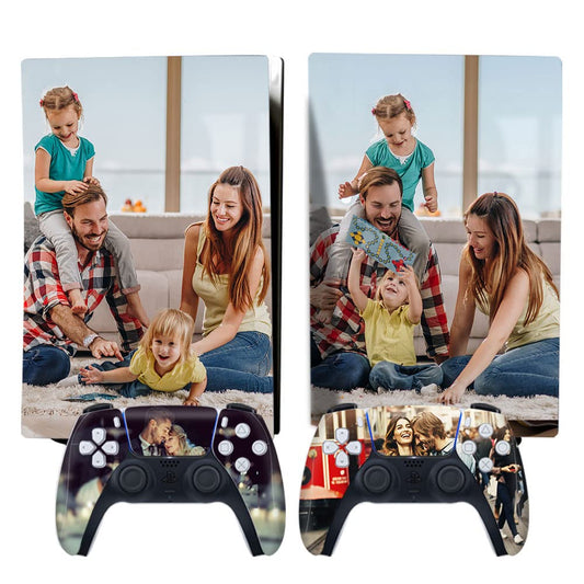 Personalized Custom Skin for PS5 Console Controller with Photos Pictures Customized Vinyl Sticker Decal Cover Compatible with Playstation 5(Disc