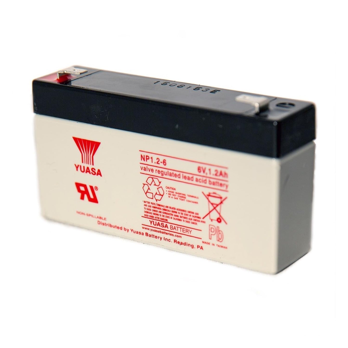Yuasa NP1.2-6 6V/1.2AH Sealed Lead Acid Battery with F1 Terminal