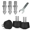 Rigych 6 Pcs Tripod Spike Feet - 3/8-16 Thread, Rubber & Stainless Steel Spike Feet, Universal Anti-Slip