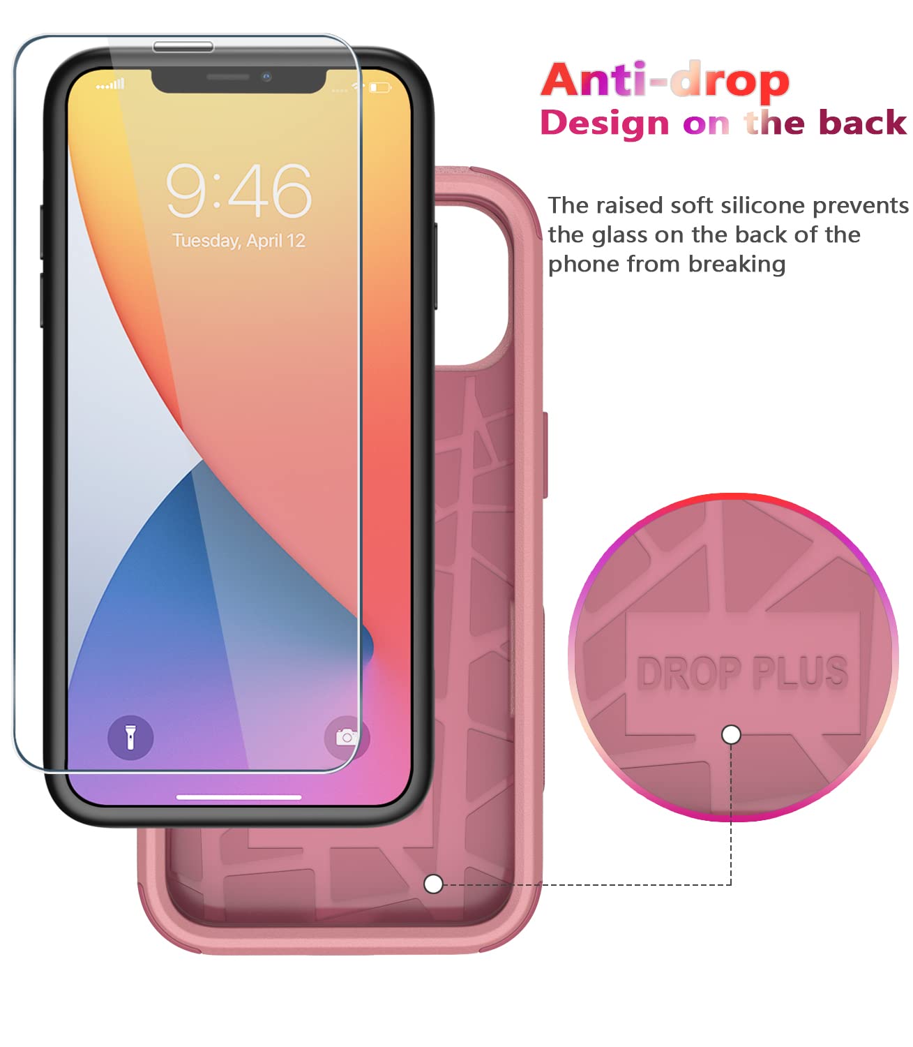 Diverbox for iPhone 11 Case [Shockproof] [Dropproof] [Tempered Glass Screen Protector],Heavy Duty Protection Phone Case Cover for Apple iPhone 11