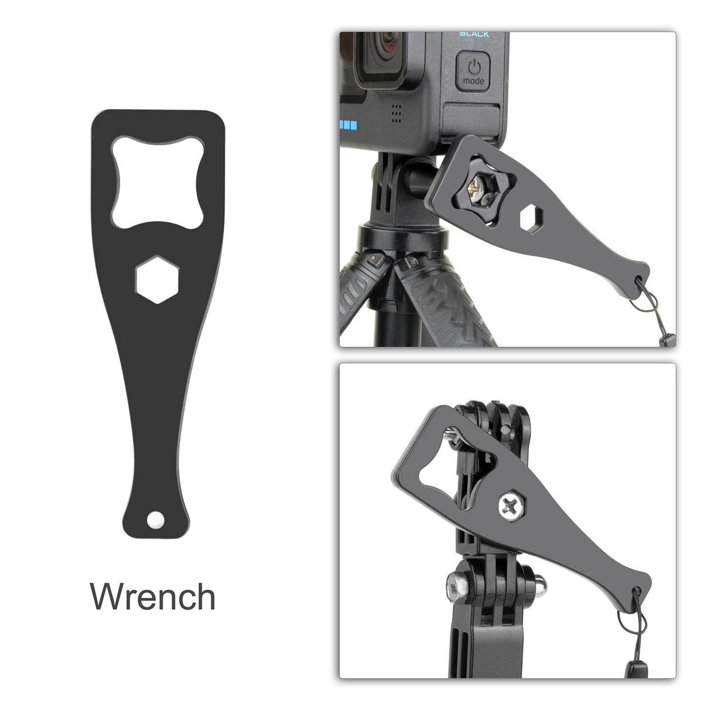 SOONSUN Thumbscrew Set 4pcs Long Thumb Screw Bolts and Wrench for GoPro Hero 13, 12, 11, 10, 9, 8, 7, 6, 5, 4, 3, Session, Max, Fusion, SJCAM, AKASO