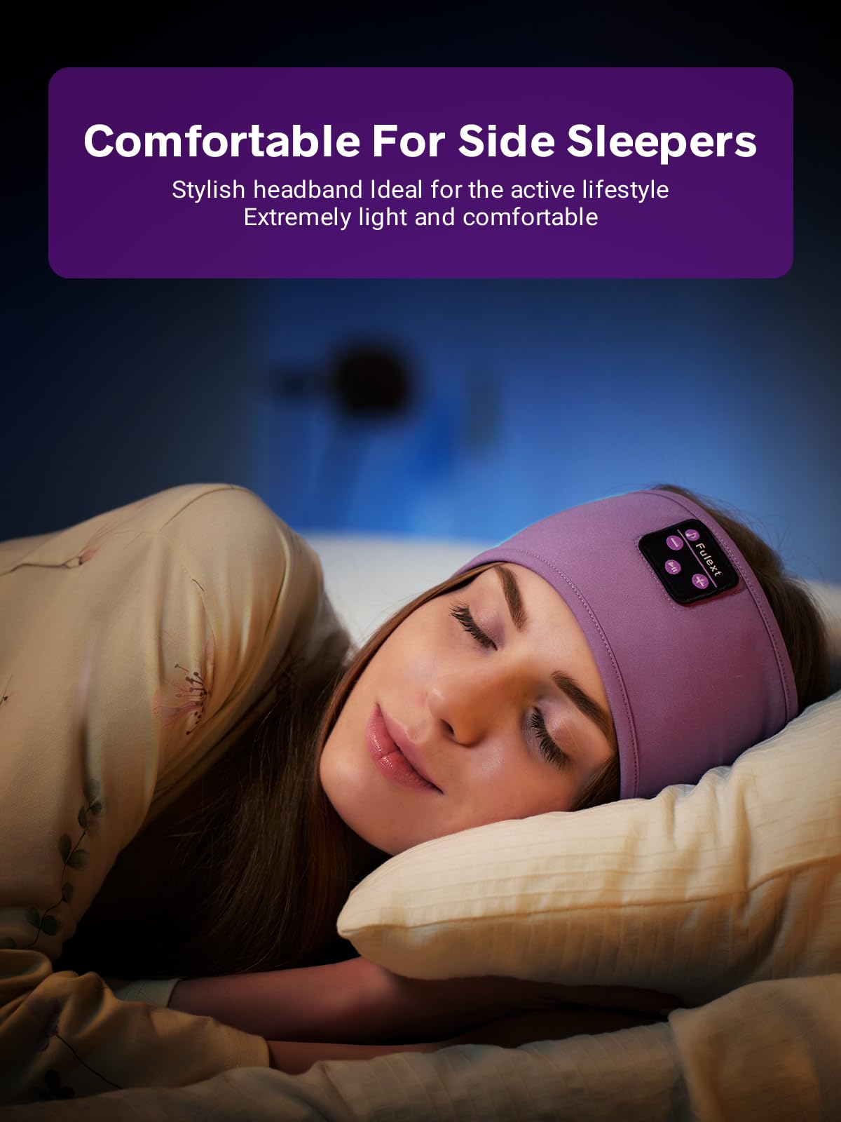 Fulext Sleep Headphones Bluetooth Headband,Sleeping Headphones Sports Headband Headset, Long Time Play Sleeping Headsets with Built in Speakers…