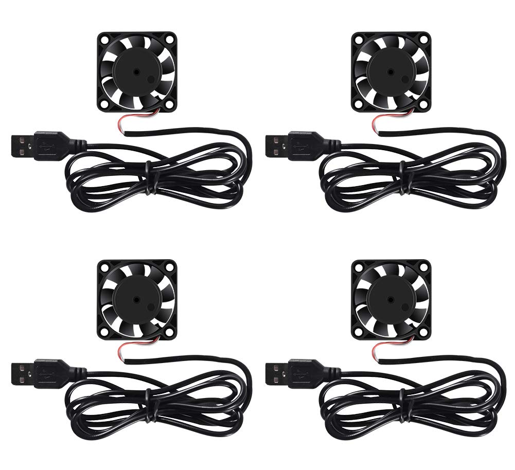 4 Pack USB Brushless Cooling Fan 40mm High Performance DC 5V Speed 4200 RPM for Small Appliances Series Replacement For Desktop