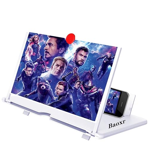 3D Screen Magnifier Amplifier, HD Amplifier Projector for Movies, Videos and Games. Foldable Phone Stand with Screen Amplifier for All Smartphones