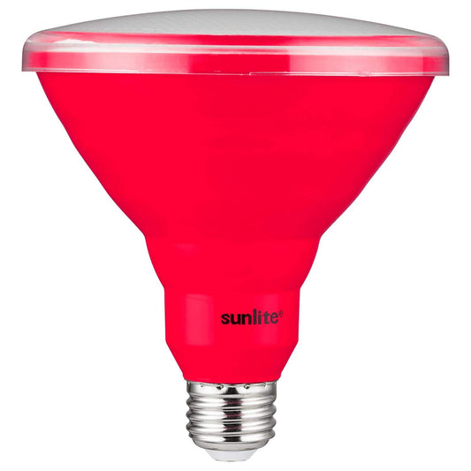 Sunlite 81475 LED PAR38 Colored Recessed Light Bulb, 15 watt (75W Equivalent), Medium (E26) Base, Floodlight, ETL Listed, Red, 1 Pack