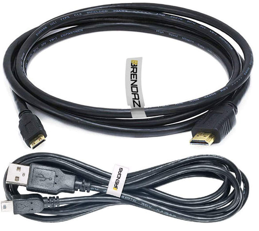 BRENDAZ Compatible HDMI and USB Cable kit for Canon VIXIA HF R800 Camcorder, Vixia HF G50 4K Camcorder - High Speed HDMI to Mini HDMI Cable 4K