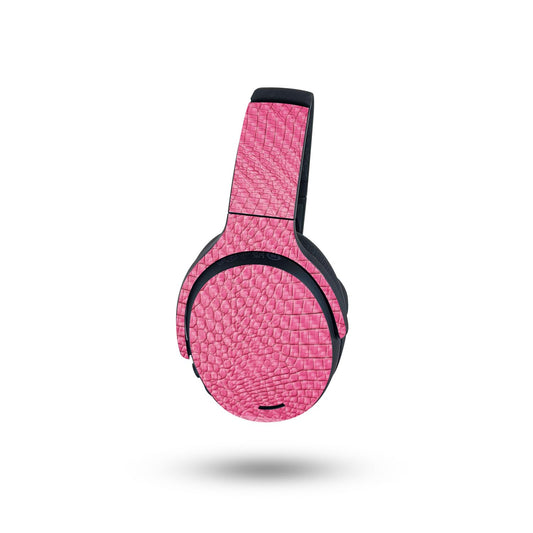 MightySkins Carbon Fiber Skin Compatible with Skullcandy Crusher ANC 2 - Pink Gator Skin | Protective, Durable Textured Carbon Fiber Finish | Easy…