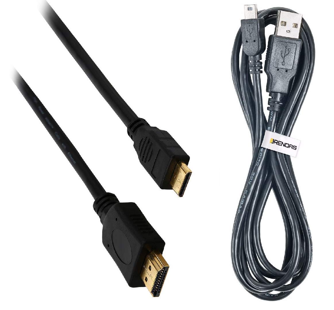BRENDAZ Compatible HDMI and USB Cable kit for Canon VIXIA HF R800 Camcorder, Vixia HF G50 4K Camcorder - High Speed HDMI to Mini HDMI Cable 4K
