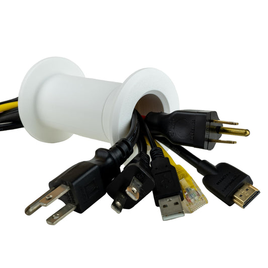Cable Pass Through Wall Port | Fits Cable Sizes up to 3-Prong Plug | Compatible with 3 5/8” - 5 1/4” Wall Thickness | Provides Solid Channel Through