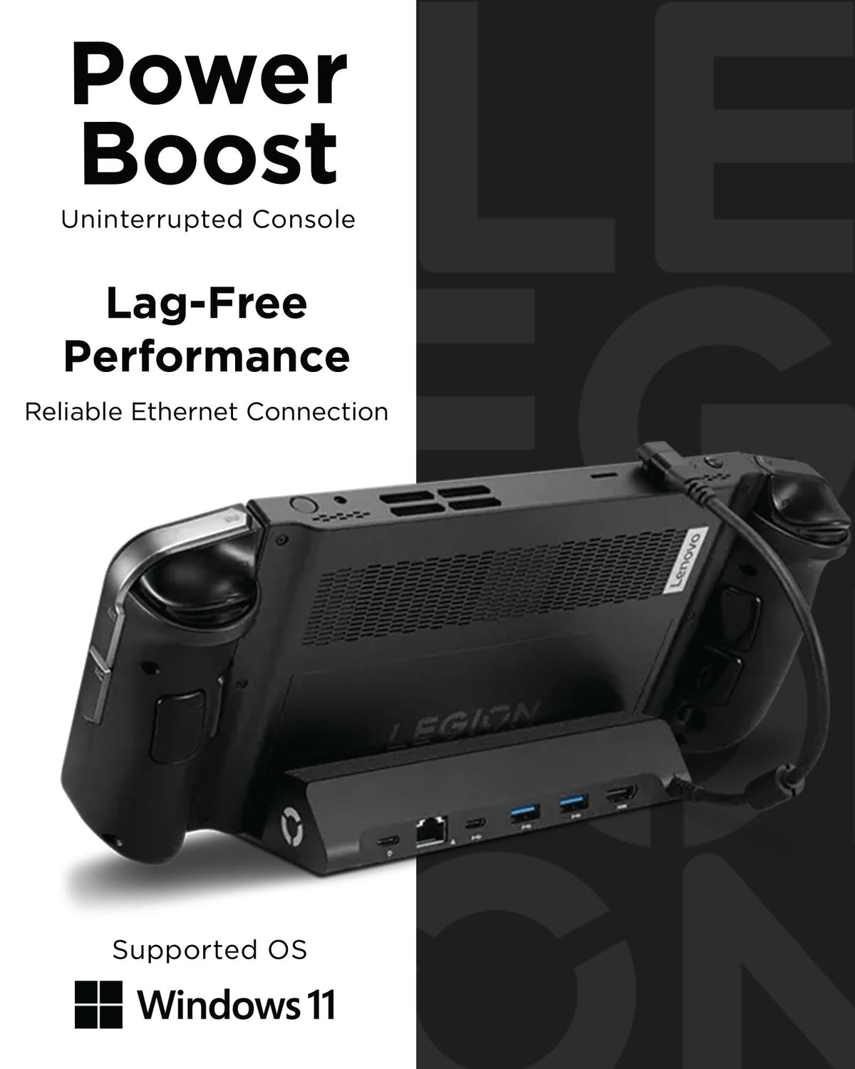 Legion Go USB-C Hub Dock for Legion Go - 6-in-1 Dock, Port Expansion, Charging, Video, Ethernet Support