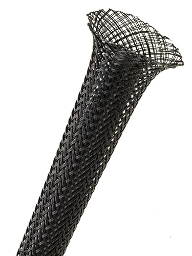 Techflex PTN0.75BK25 Flexo PET General Purpose 3/4-inch Braided Cable Sleeve, Black - 25 Foot