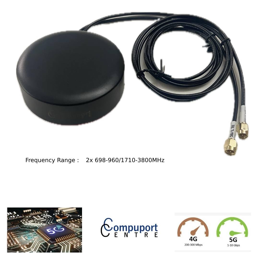 The CompuPort 5G Cellular Omni-Directional Magnetic/Adhesive Mount Puck Antenna is Designed for a Range of Cellular Applications, Including IoT