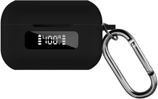 Geiomoo Silicone Case for TOZO NC9 2024, Protective Cover with Carabiner (Black)