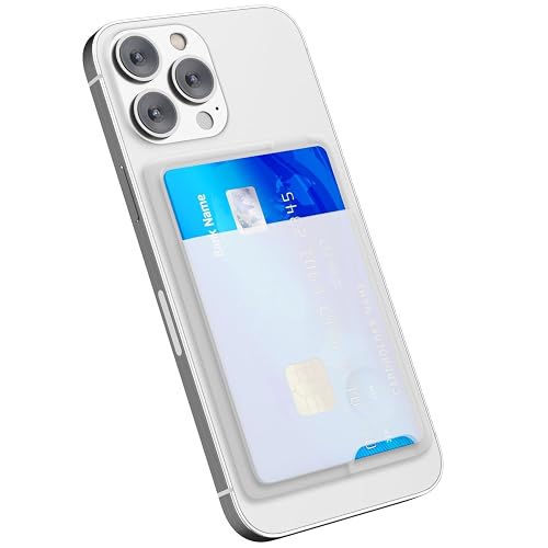 oakxco Phone Wallet Stick On, Secure Phone Card Holder Silicone, Adhesive Pocket Sleeve ID Credit Card, Slim Thin Card Case for Men Women Cute