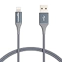 Amazon Basics USB-A to Lightning Charger Cable, Nylon Braided Cord, MFi Certified for Apple iPhone 14 13 12 11 X Xs Pro, Pro Max, Plus, iPad, 10,000…