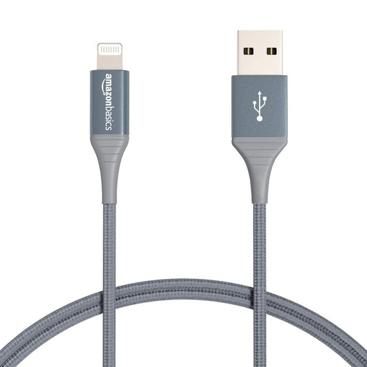Amazon Basics USB-A to Lightning Charger Cable, Nylon Braided Cord, MFi Certified for Apple iPhone 14 13 12 11 X Xs Pro, Pro Max, Plus, iPad, 10,000…
