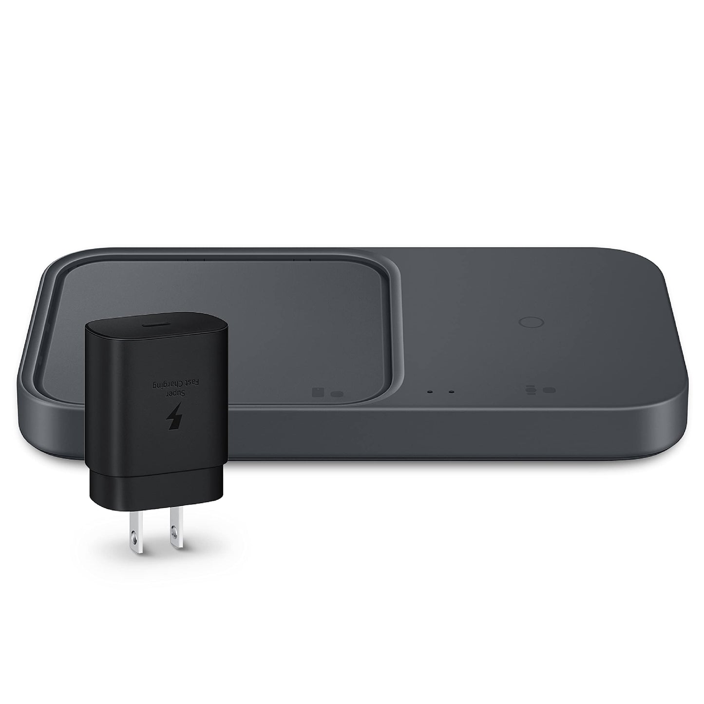 SAMSUNG 15W Wireless Charger Duo w/USB C Cable, Charge 2 Devices at Once, Cordless Super Fast Charging Pad for Galaxy Phones and Devices, 2022, US