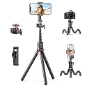 Fotopro Flexible Phone Tripod, Mini Camera Tripod with Wireless Remote Phone Holder, 360° Rotation Extendable Phone Tripod Stand for Video Recording