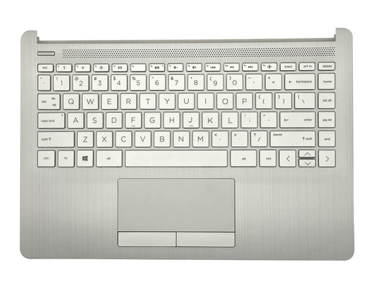 Replacement for HP 14Z-DK 14-DK 14-CF 14S-CF Laptop Upper Case Palmrest Touchpad with Keyboard Assembly L48648-001 6070B1581701 Natural Silver