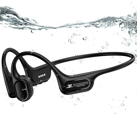 Hostena Swimming Headphones IP68 Waterproof, Open Ear Bone Conduction Underwater Headphones Bluetooth 5.4& MP3 with 32GB Memory Card…