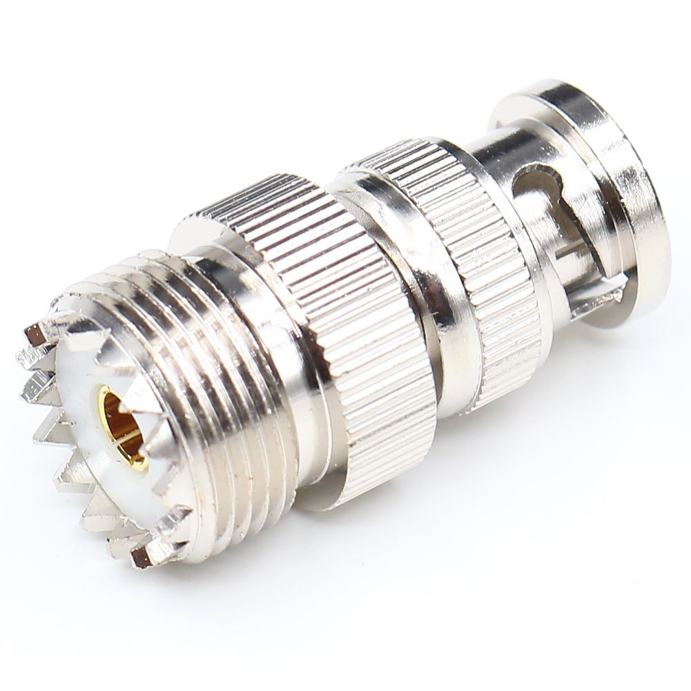 ANHAN BNC to UHF Coax Adapter, BNC Male to UHF Female Connector, PL259 Female Adapter, 2-Pack