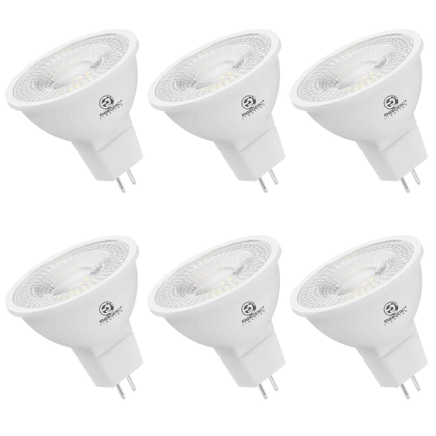 Energetic MR16 GU5.3 Bi-Pin Base LED Light Bulb, Non-Dimmable, 5W 12V 500LM, 50W Halogen Equivalent, CRI 80+, 40 Degree Beam Angle, 5000K Daylight