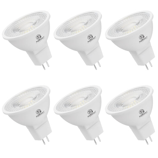 Energetic MR16 GU5.3 Bi-Pin Base LED Light Bulb, Non-Dimmable, 5W 12V 500LM, 50W Halogen Equivalent, CRI 80+, 40 Degree Beam Angle, 5000K Daylight