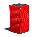 Mighty Skins Carbon Fiber Skin Compatible with Xbox Series X - Solid Red | Protective, Durable Textured Carbon Fiber Finish | Easy to Apply and Change