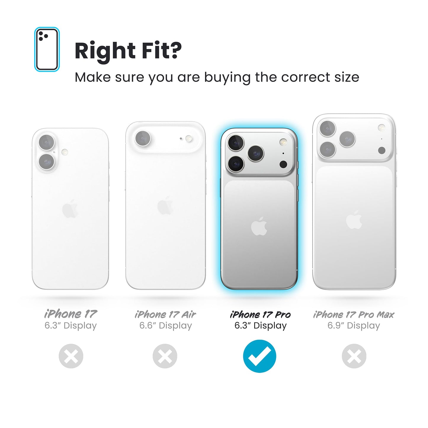 Speck GEMSHELL Grip +MS Case for iPhone 17 Pro - Clear/Clear | Slim Protective Grip | Drop Protection | MagSafe Compatible