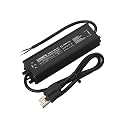 HISMPS 60W 12V Waterproof IP67 Power Supply 100V-240V AC to 12V 5A DC LED Constant Voltage Driver Converter Transformer Adapter with 3-Prong Plug 3.3
