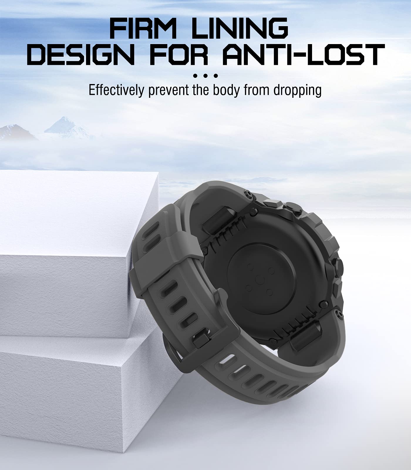 MoKo Sport Band Compatible with Amazfit T-Rex/T-Rex Pro, Dark Gray
