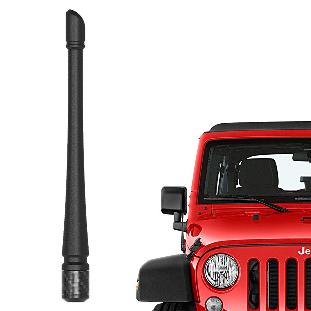 RYDONAIR Short Antenna Compatible with Jeep Wrangler 2007+ & Jeep Gladiator 2020+, Internal Copper Coil for Enhanced Reception, Car Wash Proof, 7