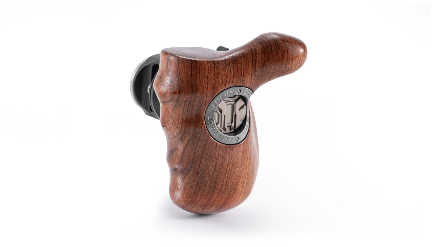 Tilta Advanced Left Side Wooden Handle (ARRI Rosette - Type X) | Black Walnut Wood & Aluminum Alloy Build | Quick Release Button