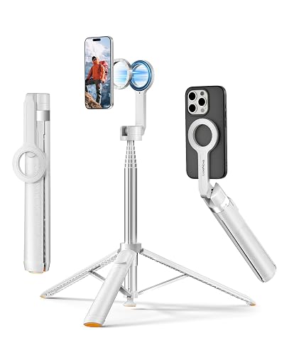 72'' Magnetic Selfie Stick Tripod for iPhone MagSafe - One-Click Open Stable Stand, Strong Magnetic Mount, 360° Rotation, Extendable Aluminum