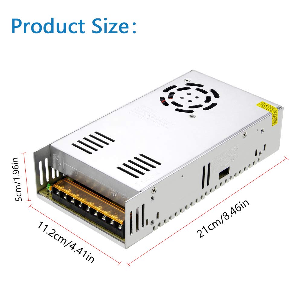 SHNITPWR 12V Power Supply 30A 360W AC to DC Adapter 12 Volt 30 Amp Switching Power Converter Transformer LED Driver 110V 240V AC in for LED Light…