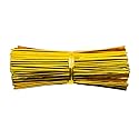 JoyRay 760PCS 4 Inches Metallic Twist Ties Plastic Cable Ties Reusable for Bread/Candy/Cookies/Party Cello and Bakery Bags(Gold)