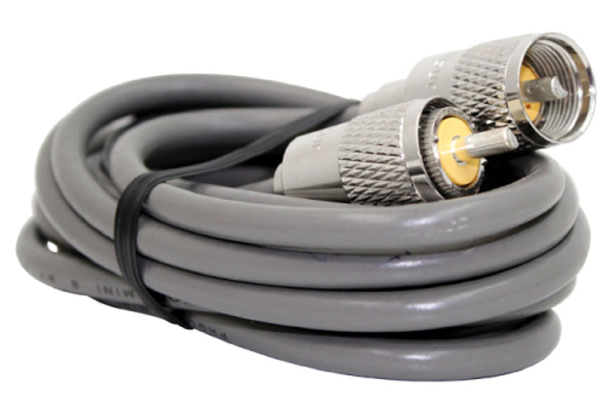 12' RG8X Single Lead Coax Cable with SOLDERED PL259 CONNECTORS ON Each END