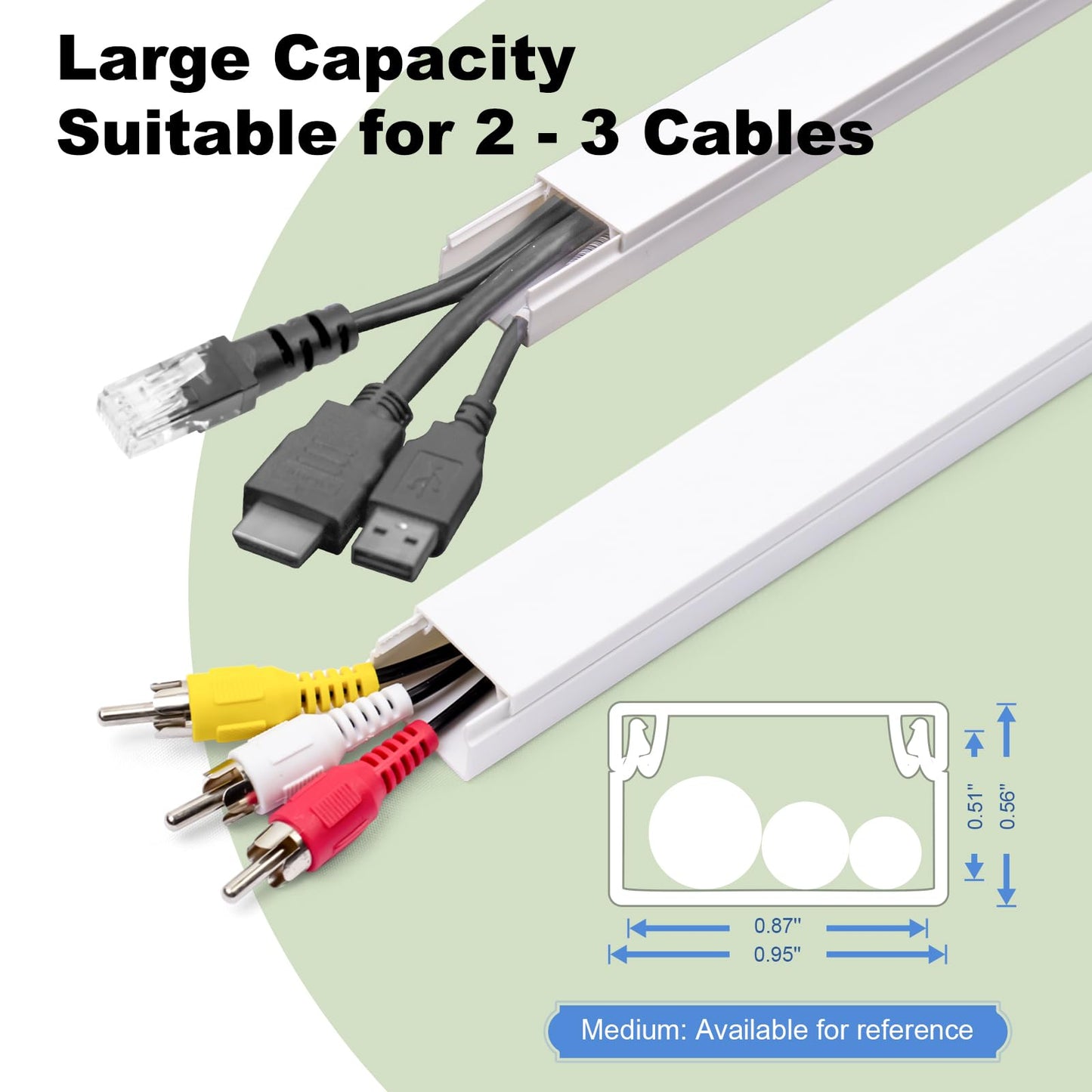 235.5 Inch Cord Hider Kit, Cord Covers for Wires on Wall, Cord Cover Raceway Kit, Paintable Cord Concealer Cord Hider, Home TV Office Wall Wire Cover