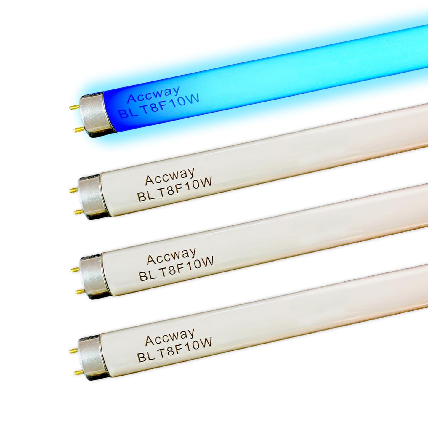 Accway 13'' BL T8 F10W Replacement Bulbs for Liba, Aspectek Black Blue Lighting Tube,10Watt Linear F10T8/BL Fluorescent Lamps for 20W Electric Machine