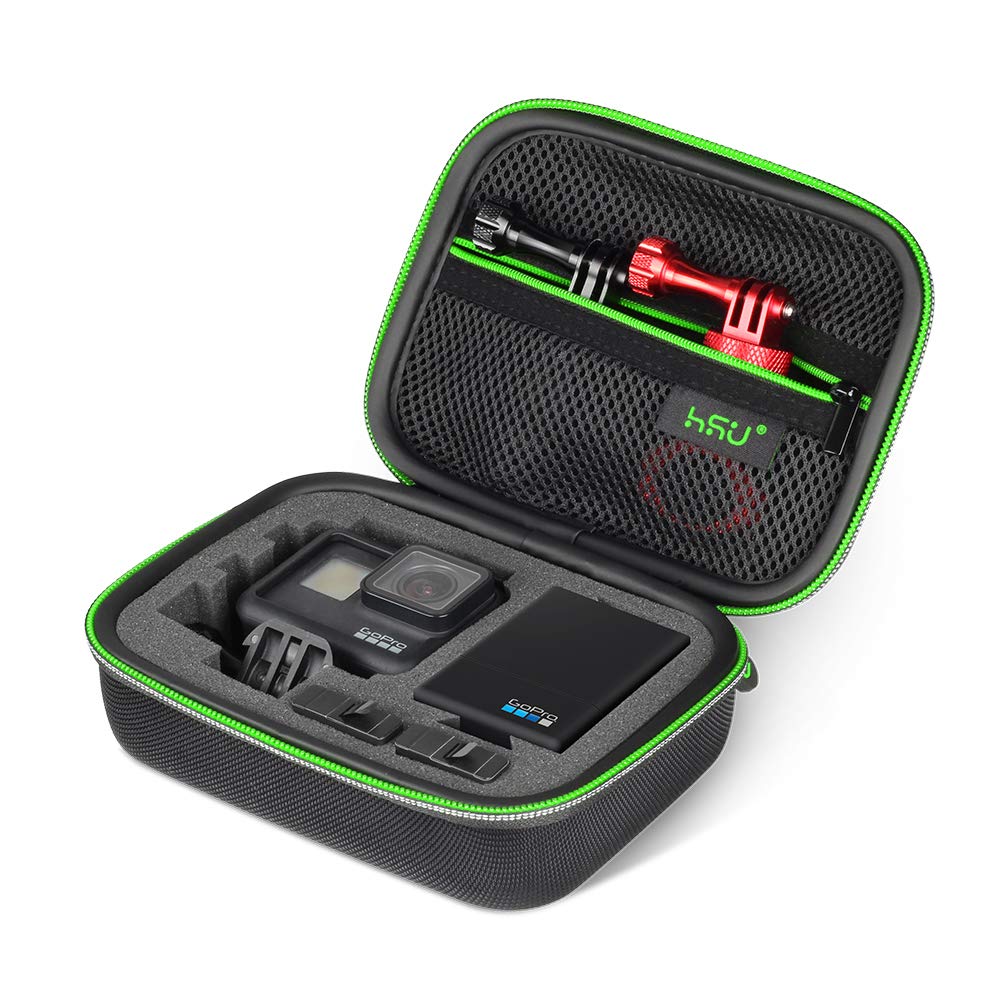 Carrying Case for GoPro Hero 13/12/11/10/9/8/7/6/5 Black and Accessories, HSU Protective Security Bag, Storage Solution for Adventurers-Upgraded