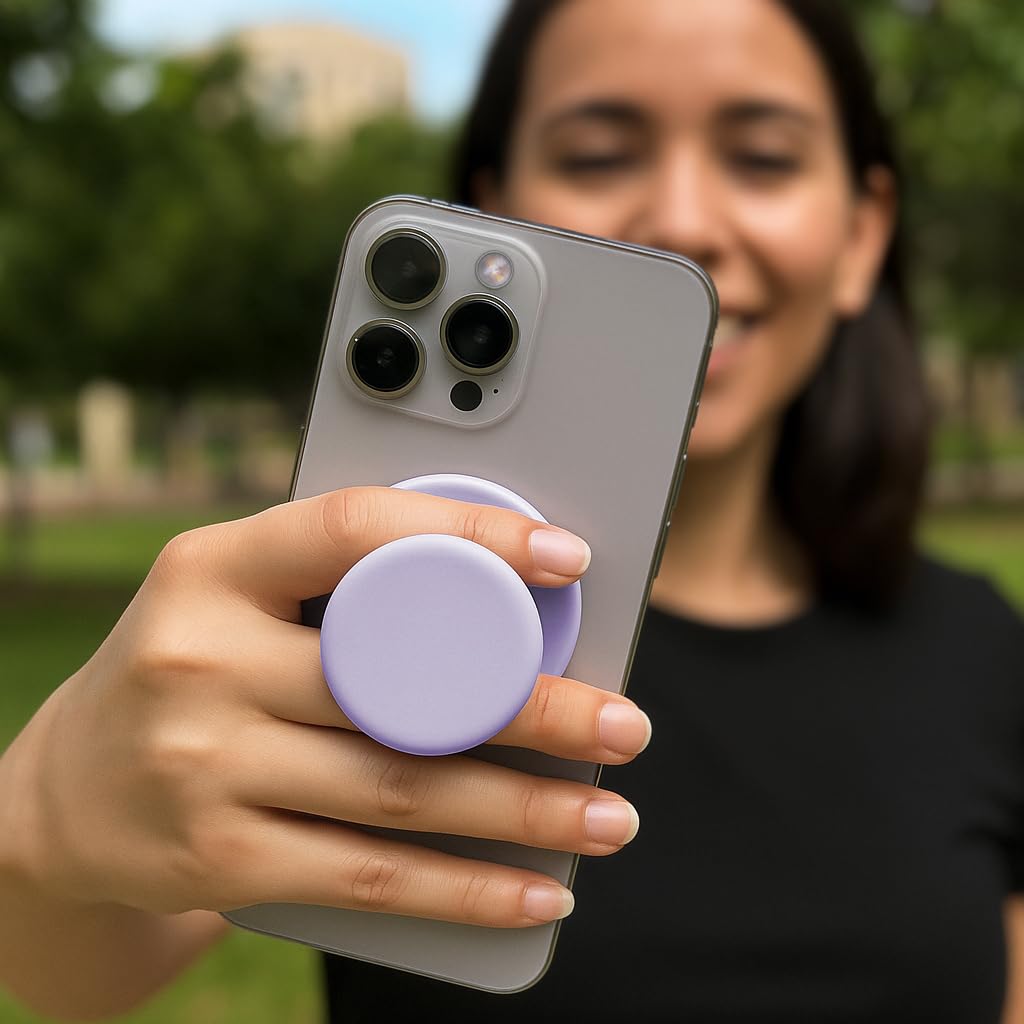 Encased Collapsible Adhesive Phone Grip (Stick-On) Comfortable Silicone Holder for iPhone (Lilac Haze)
