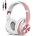 Prtukyt 9S Bluetooth Over-Ear Headphones, CVC 6.0 Noise Cancelling Mic, 60 Hrs Playtime, Hi-Fi Stereo Deep Bass, Foldable, Rose Gold