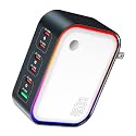 450W 6-Port Foldable GaN USB C Wall Charger, All-in-One Charging Station with Color LED | 100W PD Fast Charging Block for MacBook, iPhone, iPad