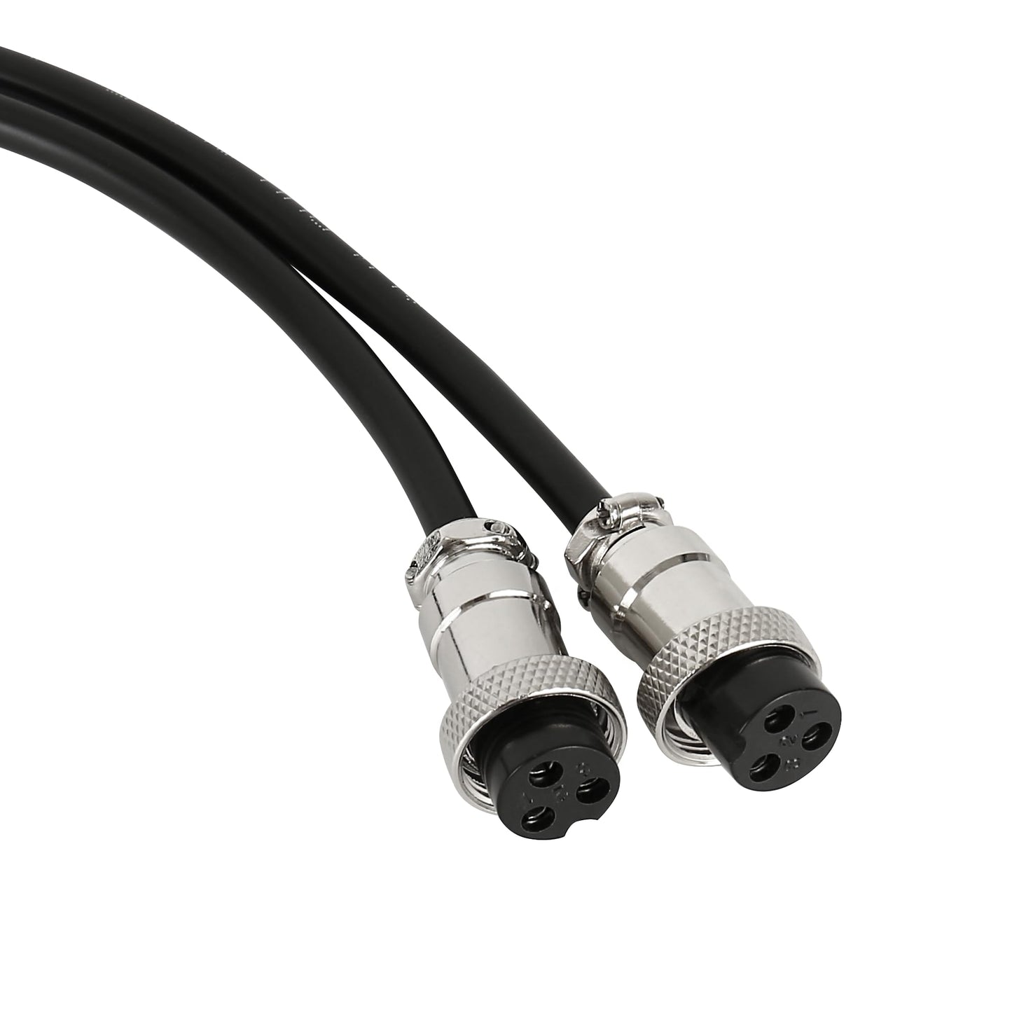 Triowei GX16 3 Pin Aviation Connector Cable, 9.84FT Double Female Extension Cord with Panel Mount, Circular Metal Plug Wire for Industrial Equipment