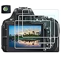 HUIPUXIANG Screen Protector for Nikon D5300 D5500 D5600 Camera with Hot Shoe Cover,0.3mm High Definition 9H Hardness Optical LCD Premium Glass