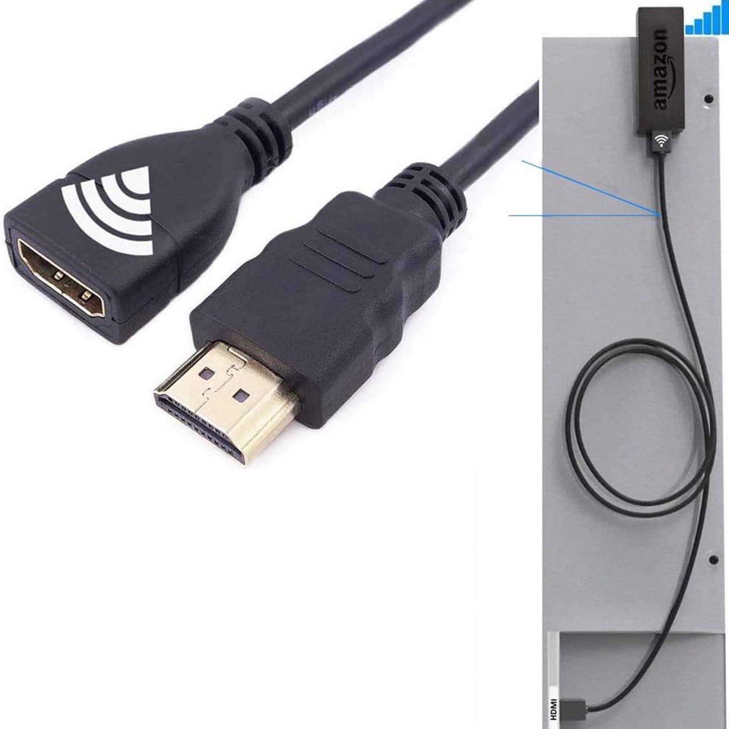 PDEEY HDMI Extender Replacement for Roku/TV Stick 4K Max/Lite, Google Chromecast, Switch, Xbox One, PS4, PS3, HDMI Male to Female Cable 5 ft