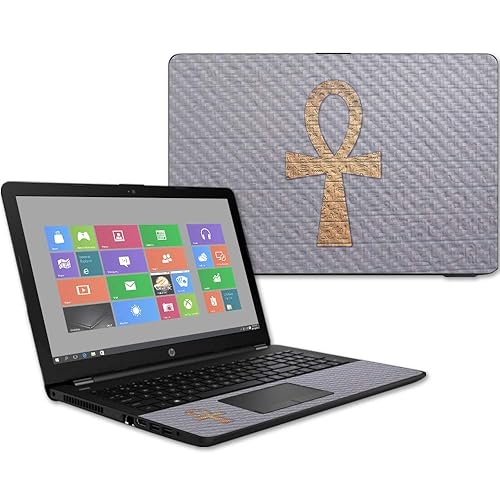 MightySkins Carbon Fiber Skin for HP 15T Laptop 15.6" (2017) - Ankh | Protective, Durable Textured Carbon Fiber Finish | Easy to Apply, Remove…