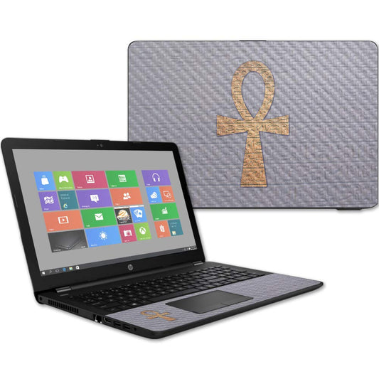 MightySkins Carbon Fiber Skin for HP 15T Laptop 15.6" (2017) - Ankh | Protective, Durable Textured Carbon Fiber Finish | Easy to Apply, Remove…