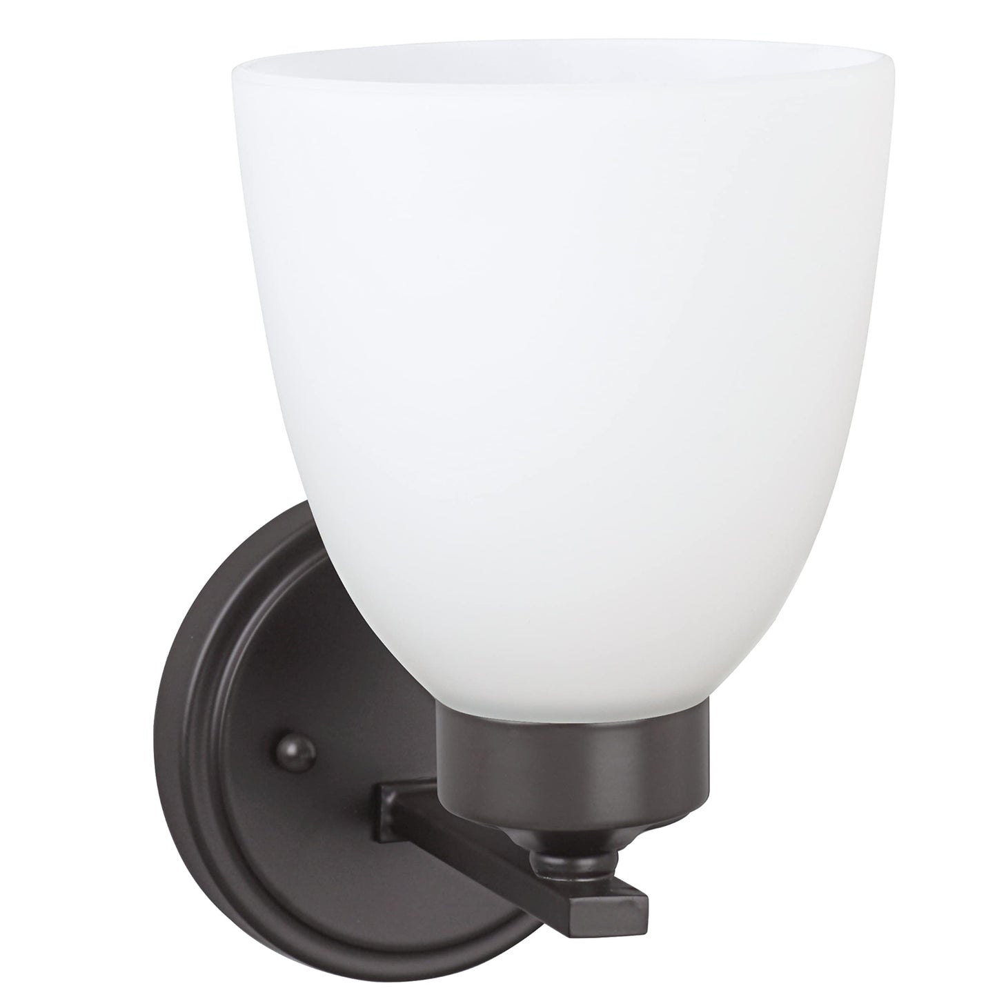 Aspen Creative 62202-2, One-Light Metal Bathroom Vanity Wall Light Fixture, 5" Wide, Transitional Design in Oil Rubbed Bronze, 1